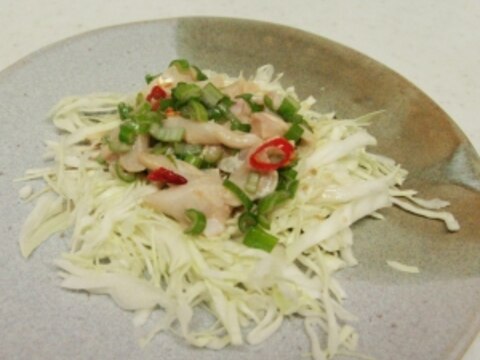 ピリ辛さっぱり！真鯛のおつまみサラダ